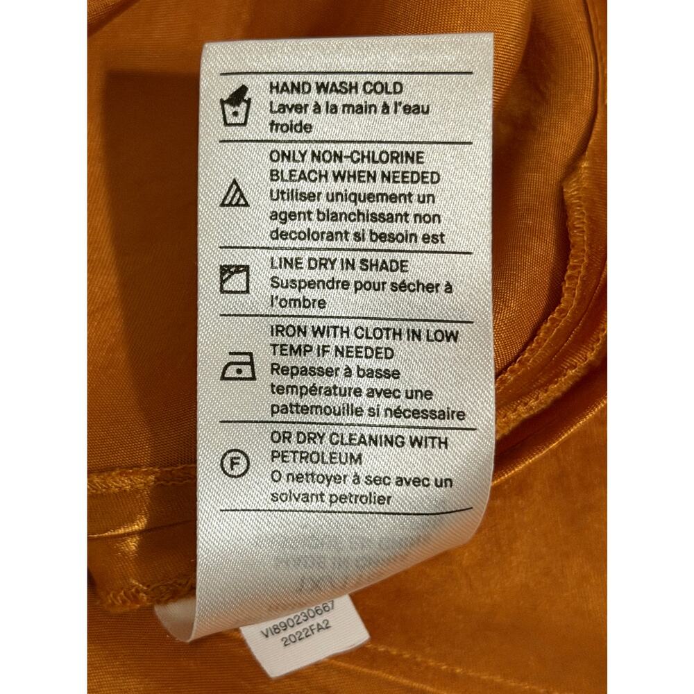 Vince Satin Midi Slip Skirt Gold Sap Orange 1X Luxurious Chic Classy - Picture 13 of 14